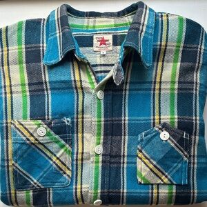 True Grit Men's Blue Plaid Casual Button Down Shirt